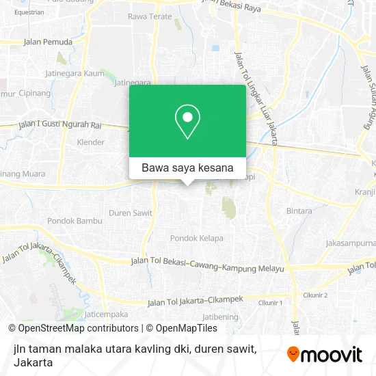 Peta jln taman malaka utara kavling dki, duren sawit