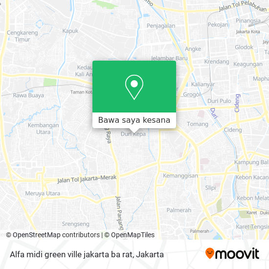 Peta Alfa midi green ville jakarta ba rat