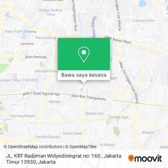Peta JL. KRT Radjiman Widyodiningrat no: 160 , Jakarta Timur 13930
