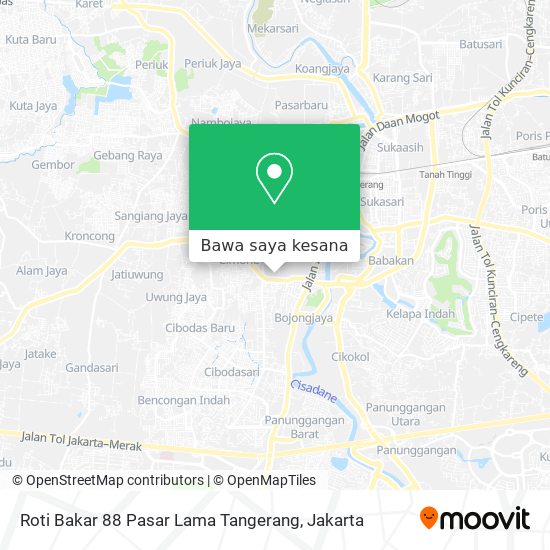 Peta Roti Bakar 88 Pasar Lama Tangerang