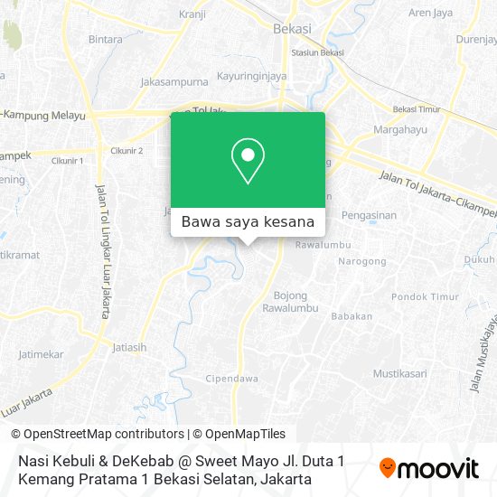 Peta Nasi Kebuli & DeKebab @ Sweet Mayo Jl. Duta 1 Kemang Pratama 1 Bekasi Selatan