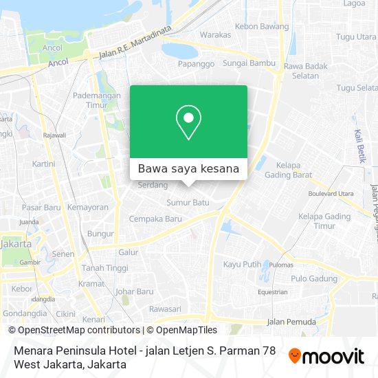 Peta Menara Peninsula Hotel - jalan Letjen S. Parman 78 West Jakarta