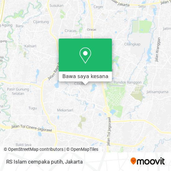 Peta RS Islam cempaka putih