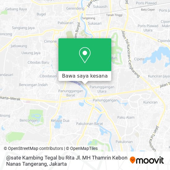 Peta @sate Kambing Tegal bu Rita Jl. MH Thamrin Kebon Nanas Tangerang
