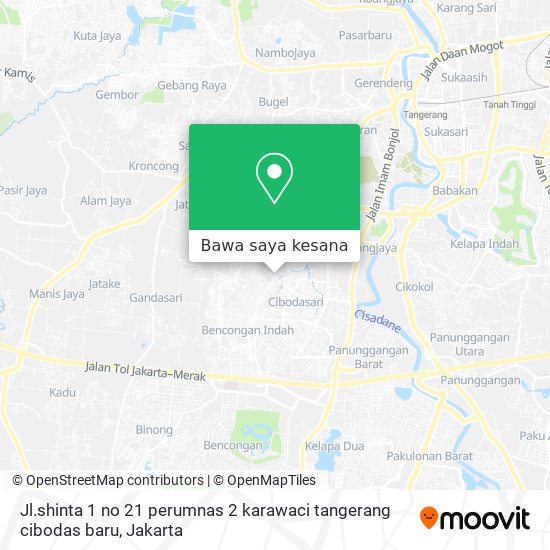 Peta Jl.shinta 1 no 21 perumnas 2 karawaci tangerang cibodas baru