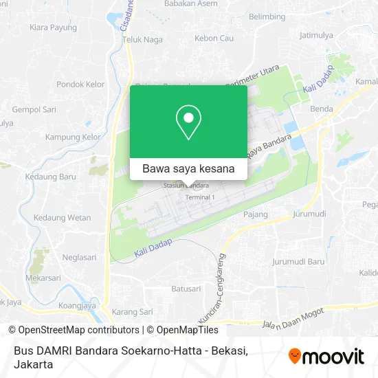 Peta Bus DAMRI Bandara Soekarno-Hatta - Bekasi
