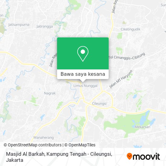 Peta Masjid Al Barkah, Kampung Tengah - Cileungsi
