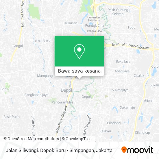 Peta Jalan Siliwangi. Depok Baru - Simpangan