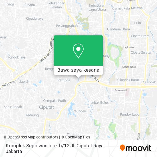 Peta Komplek Sepolwan blok b / 12,Jl. Ciputat  Raya