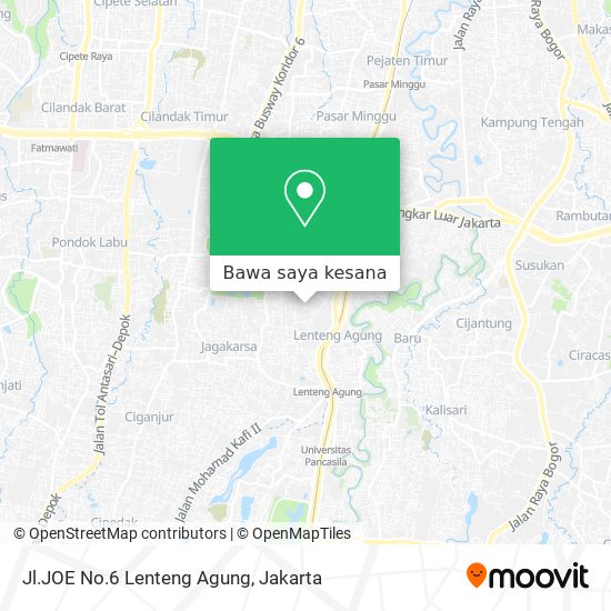 Peta Jl.JOE No.6 Lenteng Agung