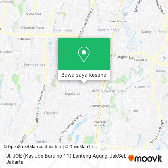 Peta Jl. JOE (Kav Joe Baru no.11) Lenteng Agung, JakSel