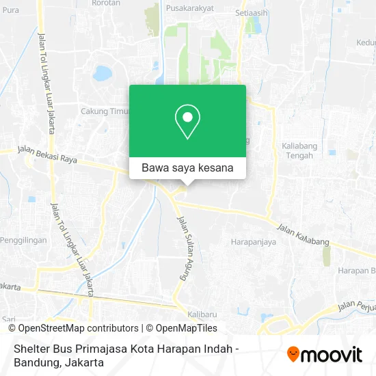 Peta Shelter Bus Primajasa Kota Harapan Indah - Bandung
