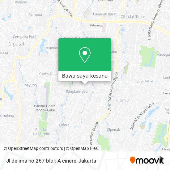 Peta Jl delima no 267 blok A cinere