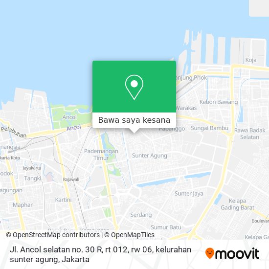 Peta Jl. Ancol selatan no. 30 R, rt 012, rw 06, kelurahan sunter agung