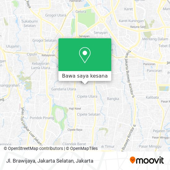 Peta Jl. Brawijaya, Jakarta Selatan