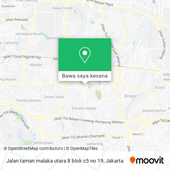 Peta Jalan taman malaka utara 8 blok c5 no 19