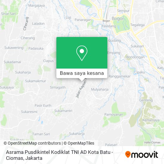 Peta Asrama Pusdikintel Kodiklat TNI AD Kota Batu - Ciomas