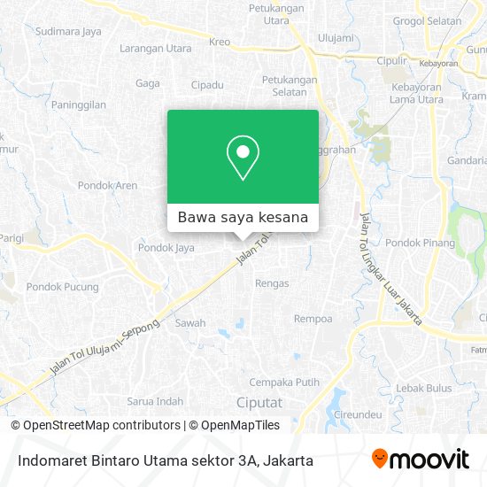 Peta Indomaret Bintaro Utama sektor 3A