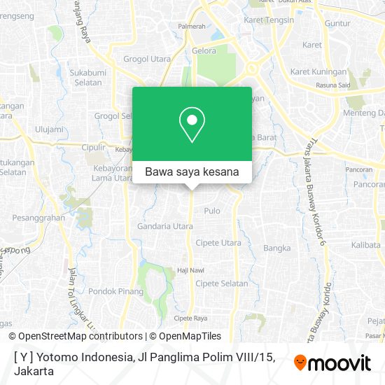 Peta [ Y ] Yotomo Indonesia, Jl Panglima Polim VIII / 15