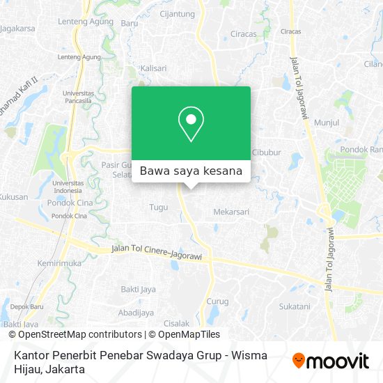 Peta Kantor Penerbit Penebar Swadaya Grup - Wisma Hijau