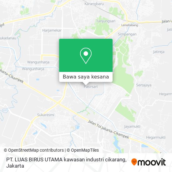 Peta PT. LUAS BIRUS UTAMA kawasan industri cikarang