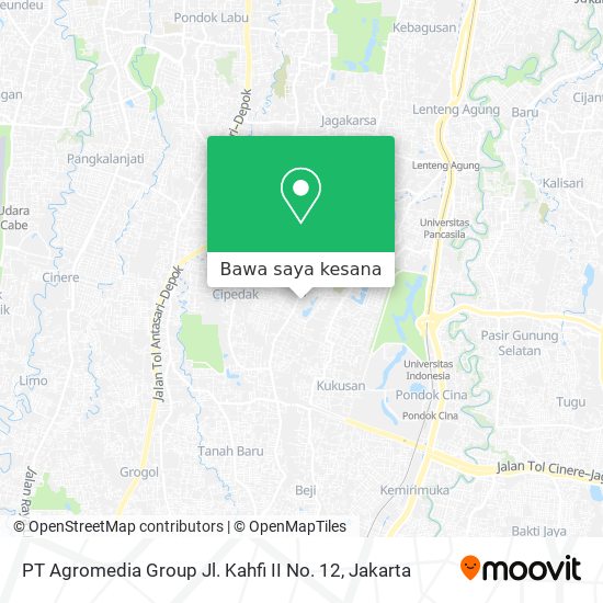 Peta PT Agromedia Group Jl. Kahfi II No. 12