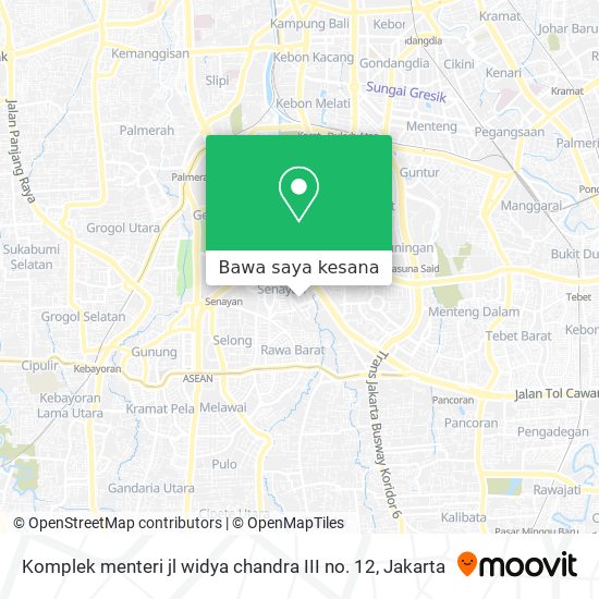 Peta Komplek menteri jl widya chandra III no. 12