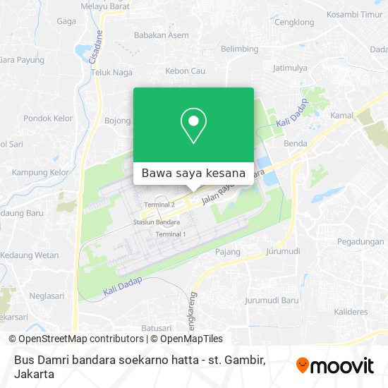 Peta Bus Damri bandara soekarno hatta - st. Gambir