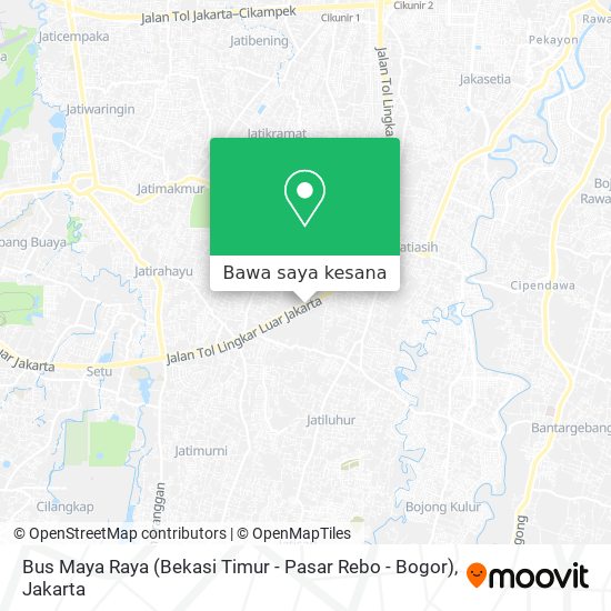 Peta Bus Maya Raya (Bekasi Timur - Pasar Rebo - Bogor)