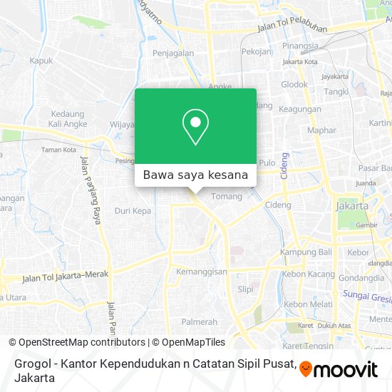 Peta Grogol - Kantor Kependudukan n Catatan Sipil Pusat