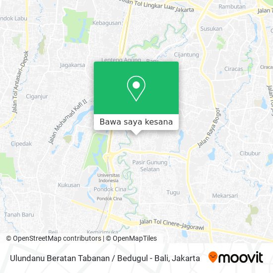 Peta Ulundanu Beratan Tabanan / Bedugul - Bali