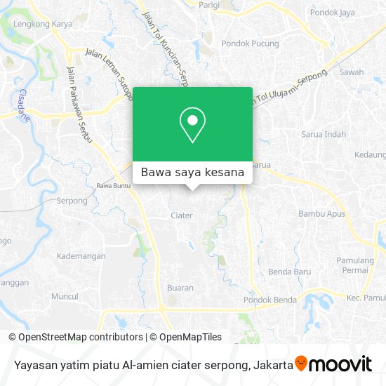 Peta Yayasan yatim piatu Al-amien ciater serpong