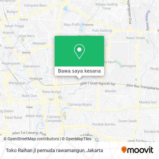 Peta Toko Raihan jl pemuda rawamangun