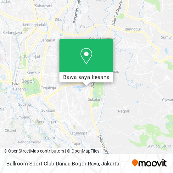 Peta Ballroom Sport Club Danau Bogor Raya