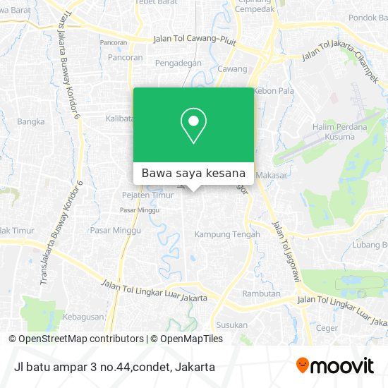 Peta Jl batu ampar 3 no.44,condet