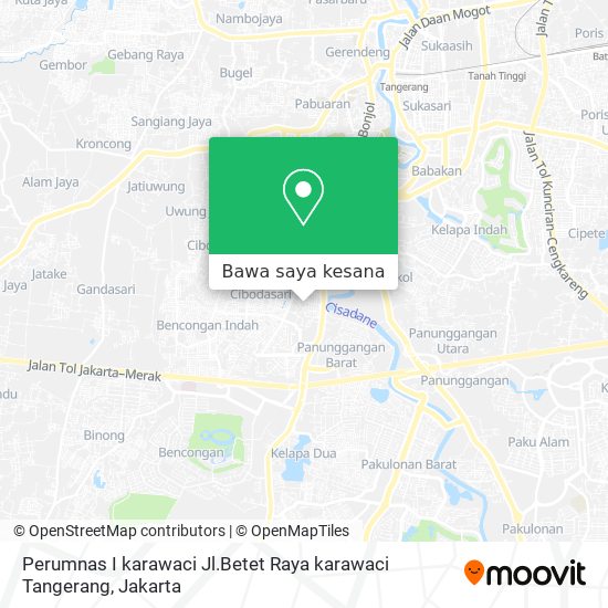 Peta Perumnas I karawaci Jl.Betet Raya karawaci Tangerang