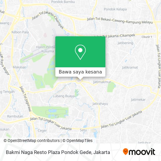 Peta Bakmi Naga Resto Plaza Pondok Gede