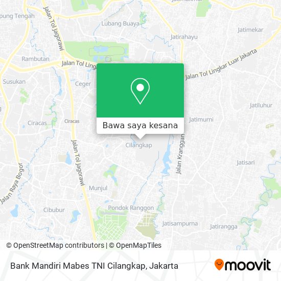 Peta Bank Mandiri Mabes TNI Cilangkap