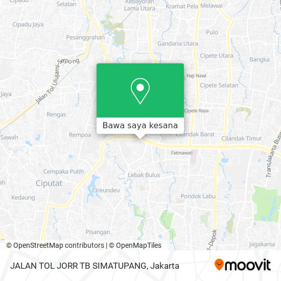 Peta JALAN TOL JORR TB SIMATUPANG
