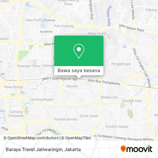 Peta Baraya Travel Jatiwaringin