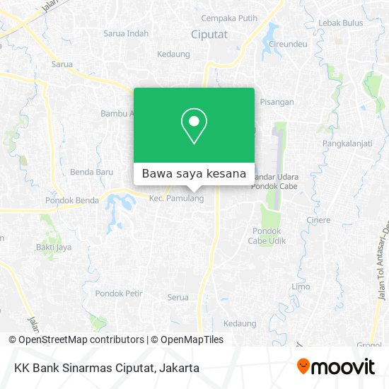 Peta KK Bank Sinarmas Ciputat