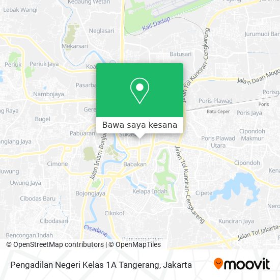 Peta Pengadilan Negeri Kelas 1A Tangerang