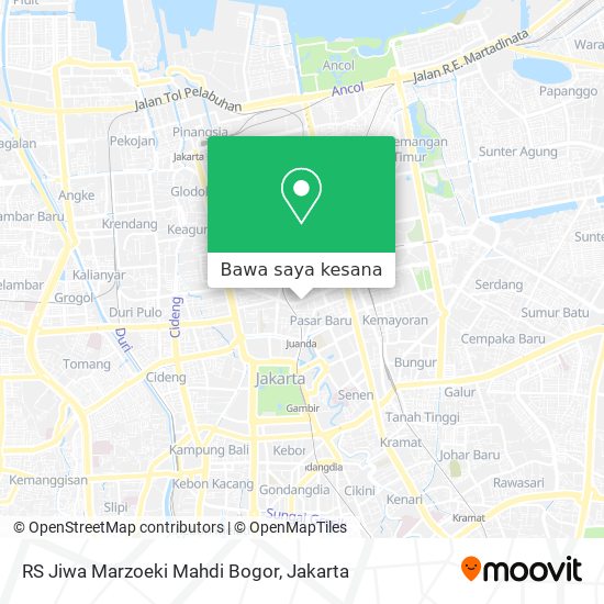 Peta RS Jiwa Marzoeki Mahdi Bogor