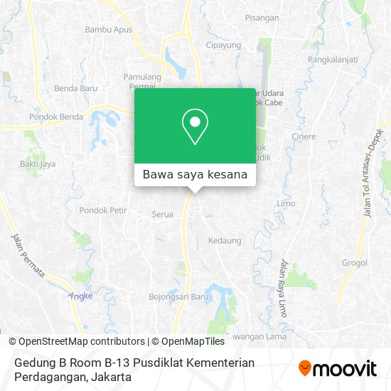 Peta Gedung B Room B-13 Pusdiklat Kementerian Perdagangan