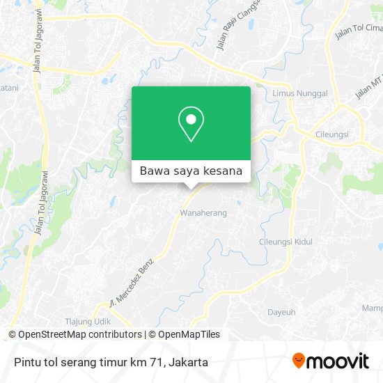 Peta Pintu tol serang timur km 71