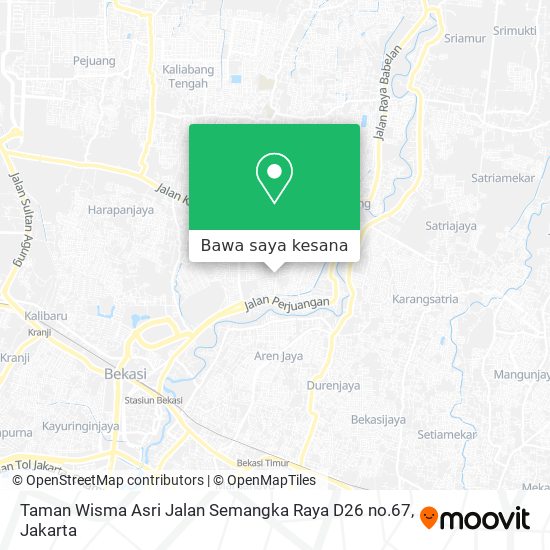 Peta Taman Wisma Asri Jalan Semangka Raya D26 no.67