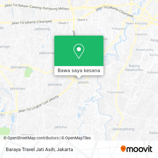 Peta Baraya Travel Jati Asih