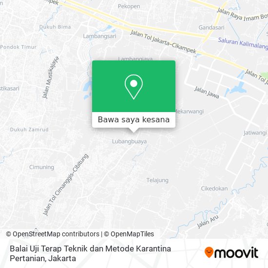 Peta Balai Uji Terap Teknik dan Metode Karantina Pertanian