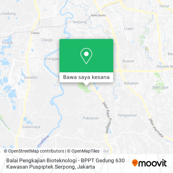 Peta Balai Pengkajian Bioteknologi - BPPT
Gedung 630 Kawasan Puspiptek Serpong