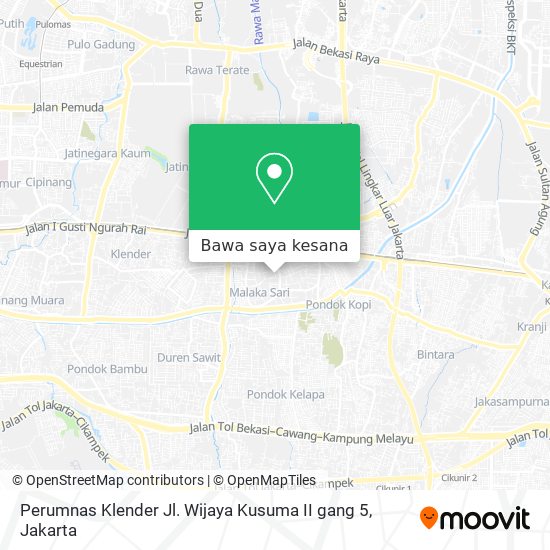 Peta Perumnas Klender Jl. Wijaya Kusuma II gang 5